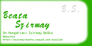 beata szirmay business card