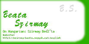 beata szirmay business card